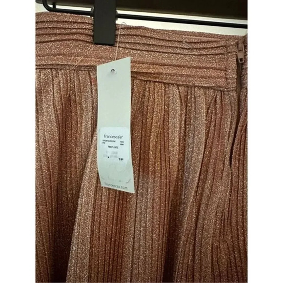 Francesca's Caitlyn Metallic Mini Pleated Skirt Size Small - Picture 4 of 6